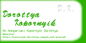 dorottya kopornyik business card